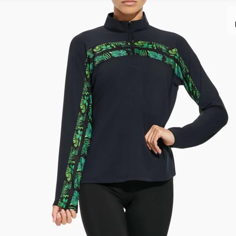 PXG Aloha 1/4 Zip Pullover
Golf Top Black Green Tropical
Floral Size XS
